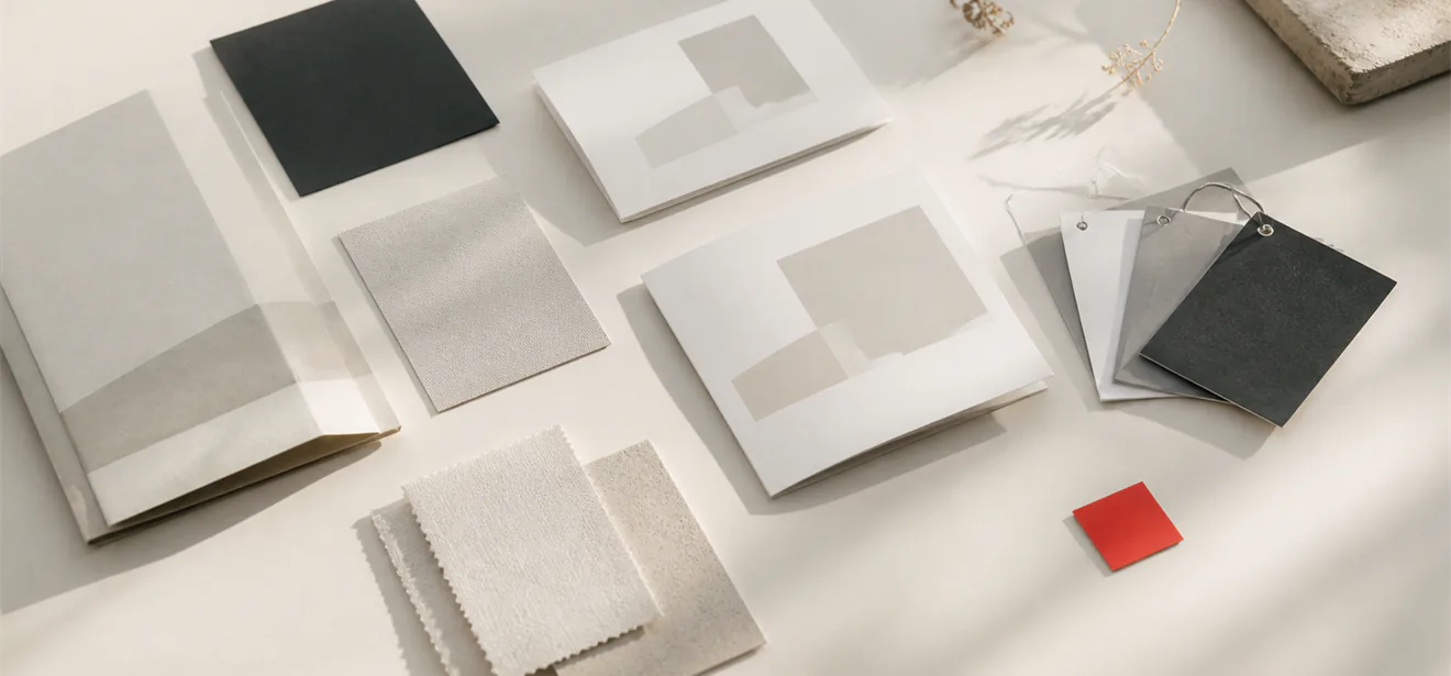 Blank brand system flat lay