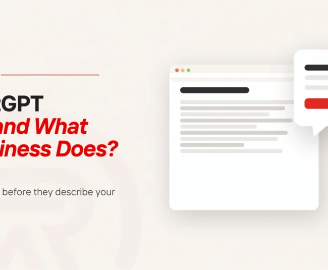 Entity SEO featured graphic: a page of plain content beside an assistant reply bubble carrying one clear line and a red mark