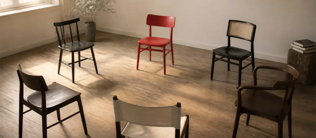 Empty community chair circle