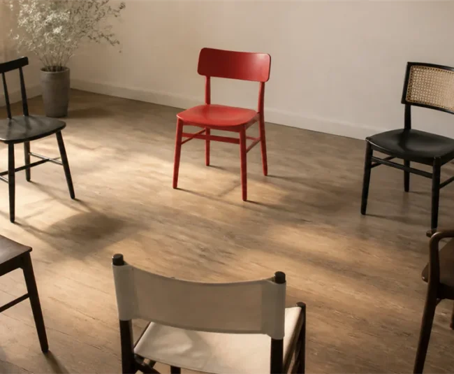 Empty community chair circle