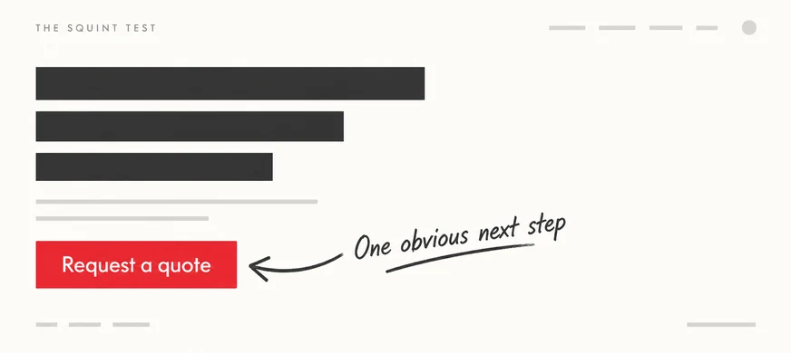 Homepage Design: What Should Visitors See First? 5 A visual hierarchy study with a bold headline block and one prominent Request a quote button.