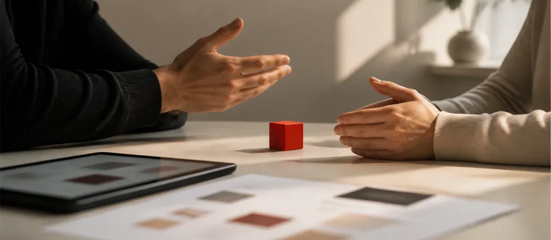 Human conversation across table