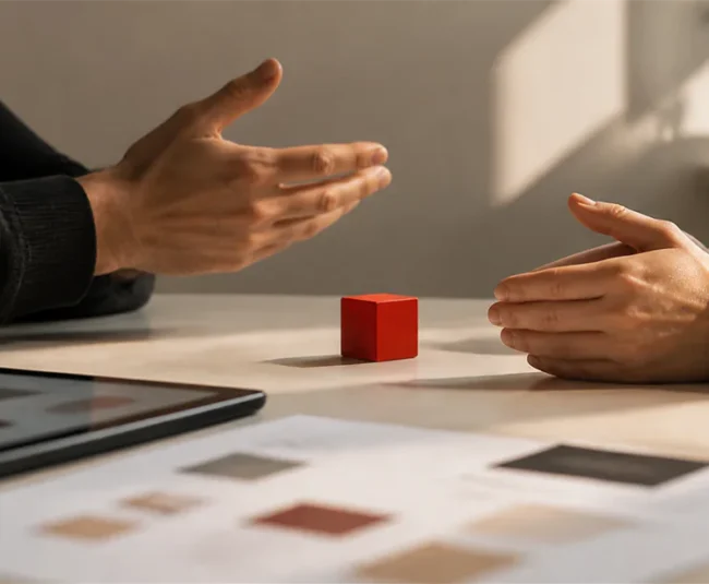 Human conversation across table