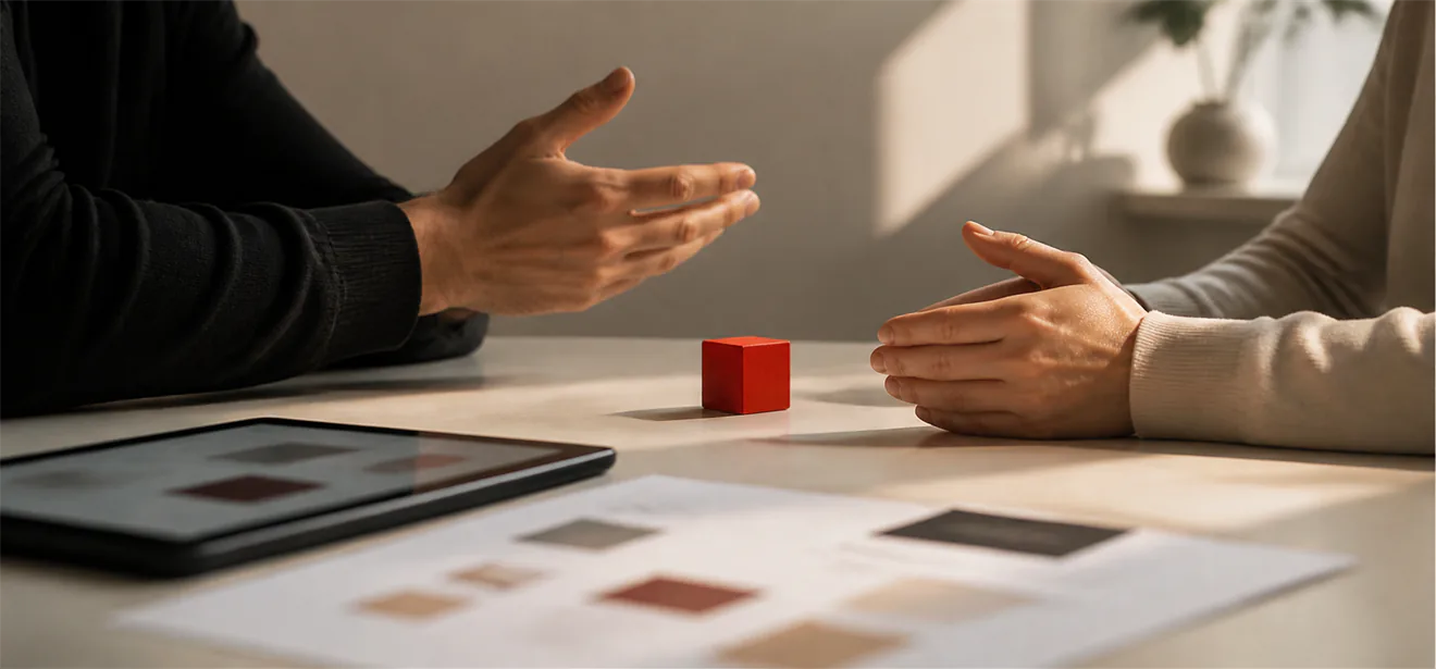 Human conversation across table