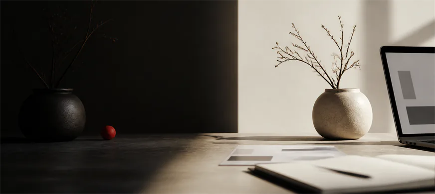 Top Web Design Trends Every Business Should Know 5 Light and dark split still life