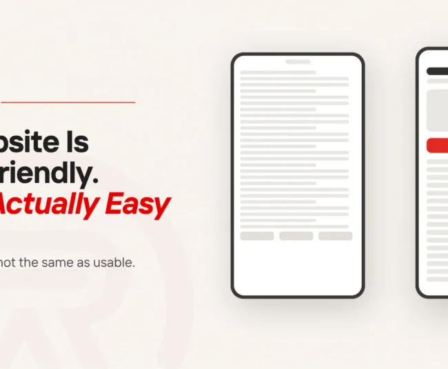 Two phones side by side: one crammed with tiny lines, the other spaced out with a clear red action