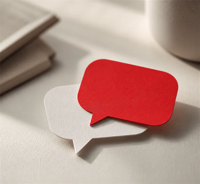 How Social Media Drives Engagement and Brand Loyalty 4 Overlapping paper speech bubbles
