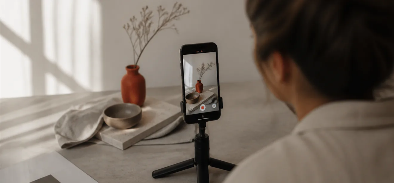 Phone tripod filming tabletop