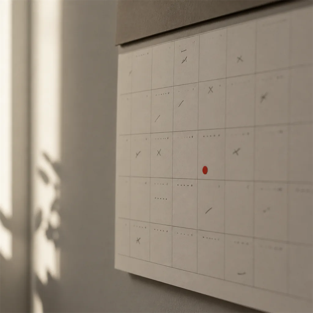Scarlet dot wall calendar