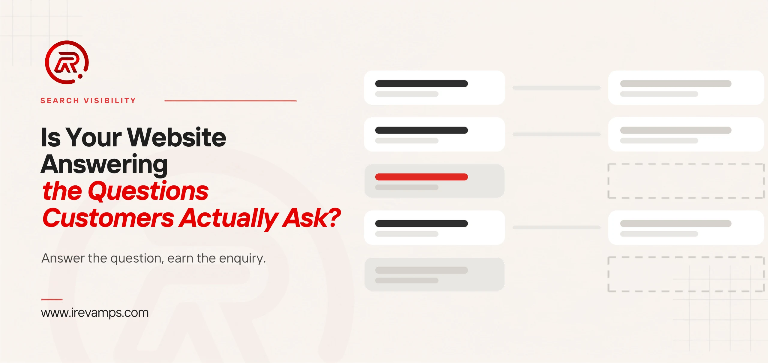 Customer questions paired with answers, two of them left as empty dashed outlines with no answer at all