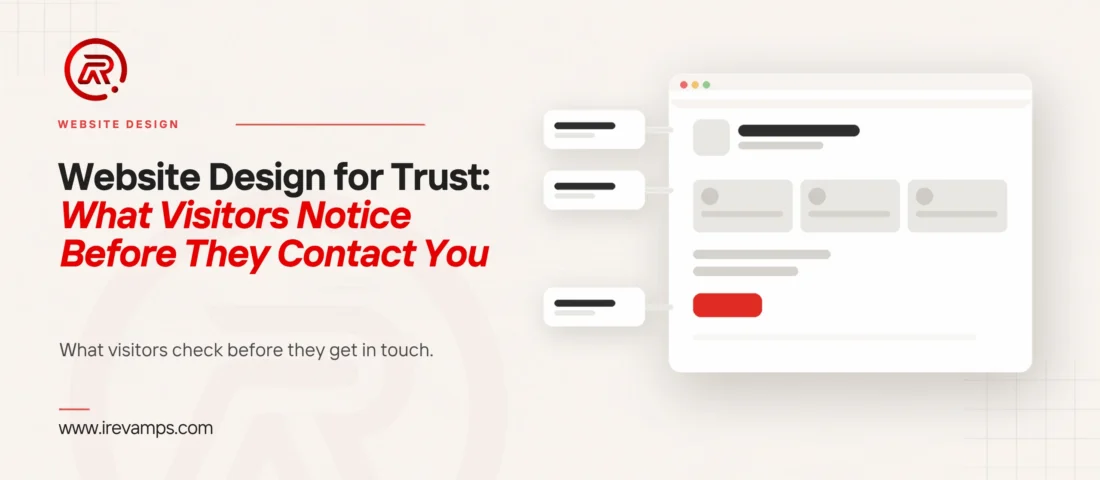 A web page with its identity, credentials and contact details called out as the things visitors check