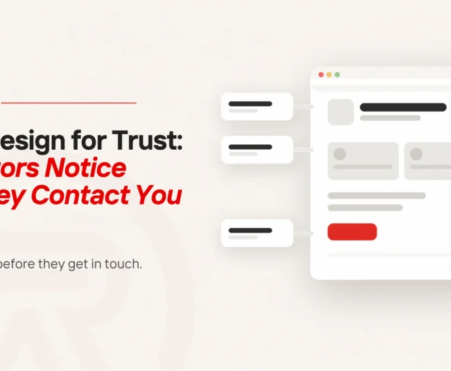 A web page with its identity, credentials and contact details called out as the things visitors check