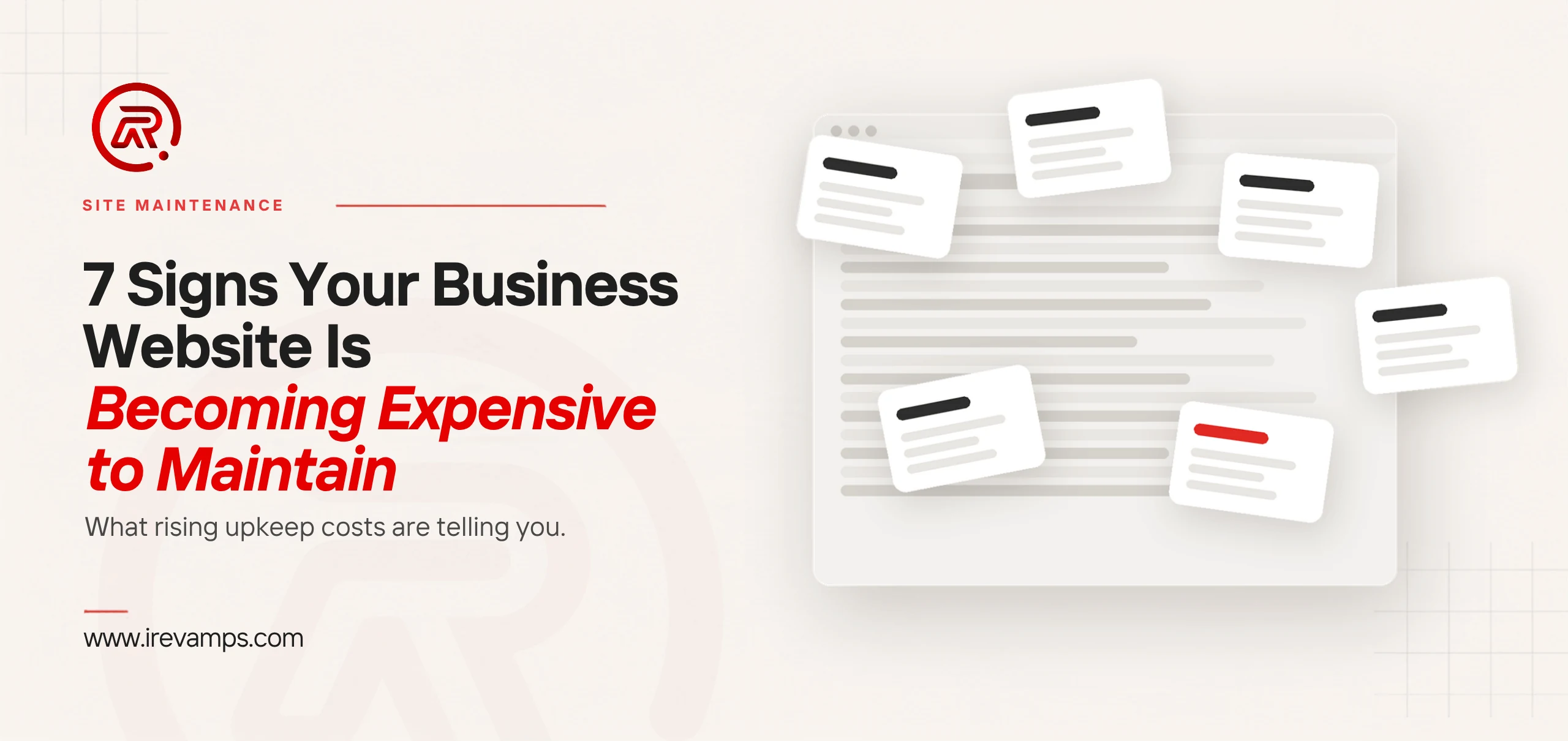 Small patch cards piling up over one faded web page, showing maintenance work accumulating