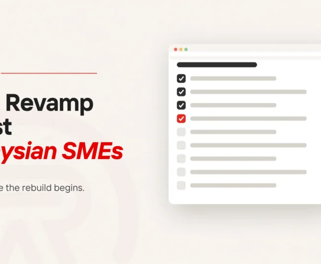 A website revamp checklist with the first items ticked and the next one marked in red