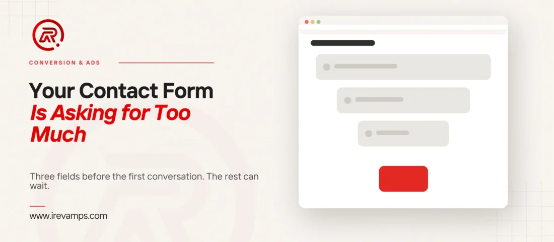 Website forms: title card beside a flat illustration of a form window whose steps narrow like a funnel, fewer completing each one